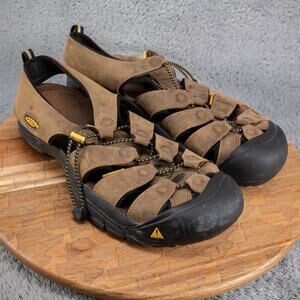 KEEN Mens Newport H2 Brown Leather Hiking Water Sport Sandals Shoes Size 14